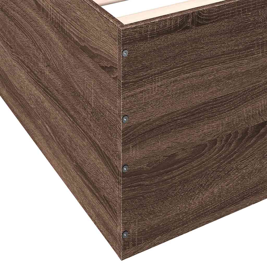 Okvir za krevet smeđi hrast 90 x 200 cm od konstruiranog drva