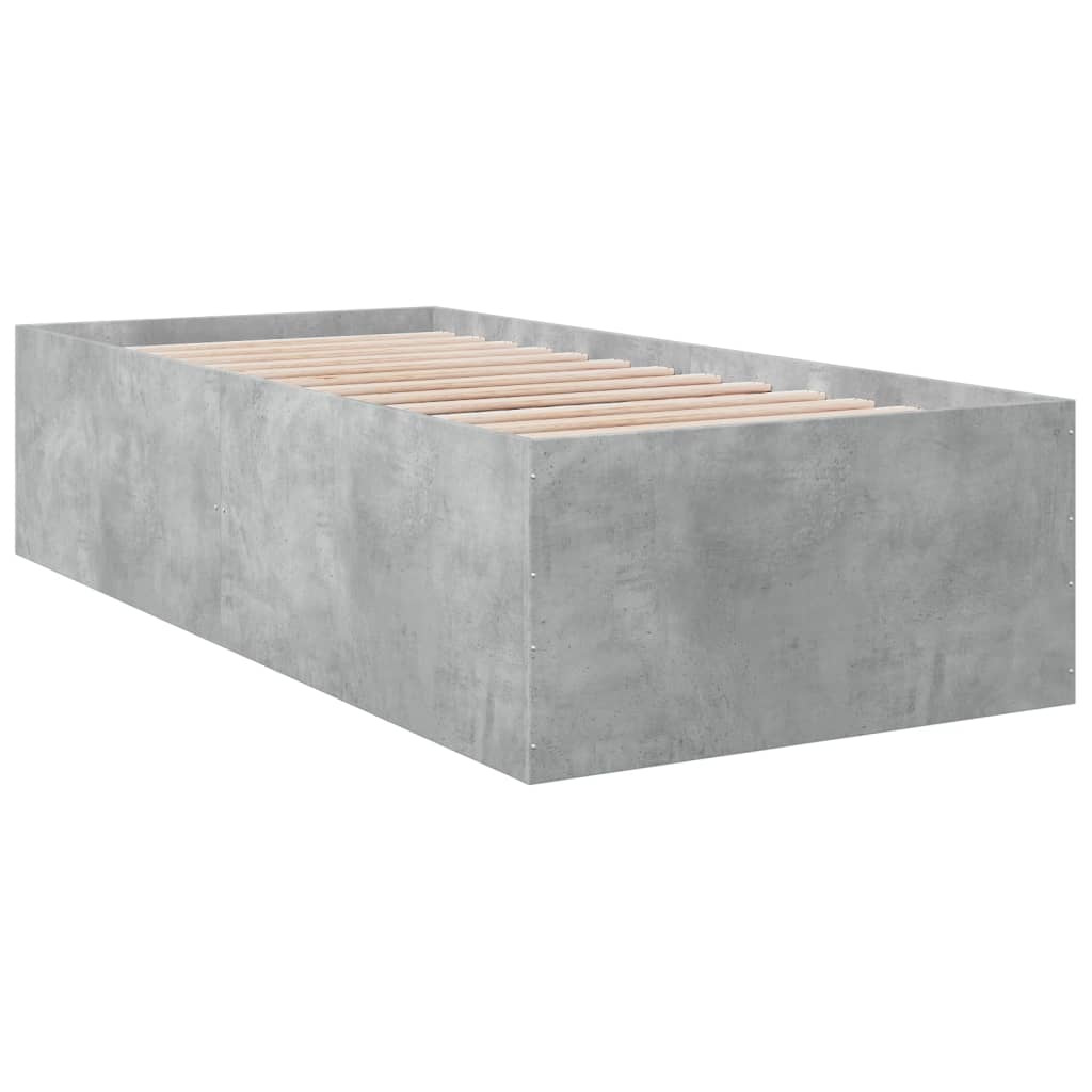 Okvir kreveta boja betona 90 x 190 cm od konstruiranog drva