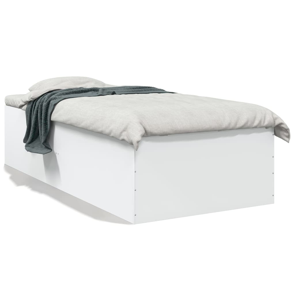 Okvir za krevet bijeli 75x190 cm konstruirano drvo