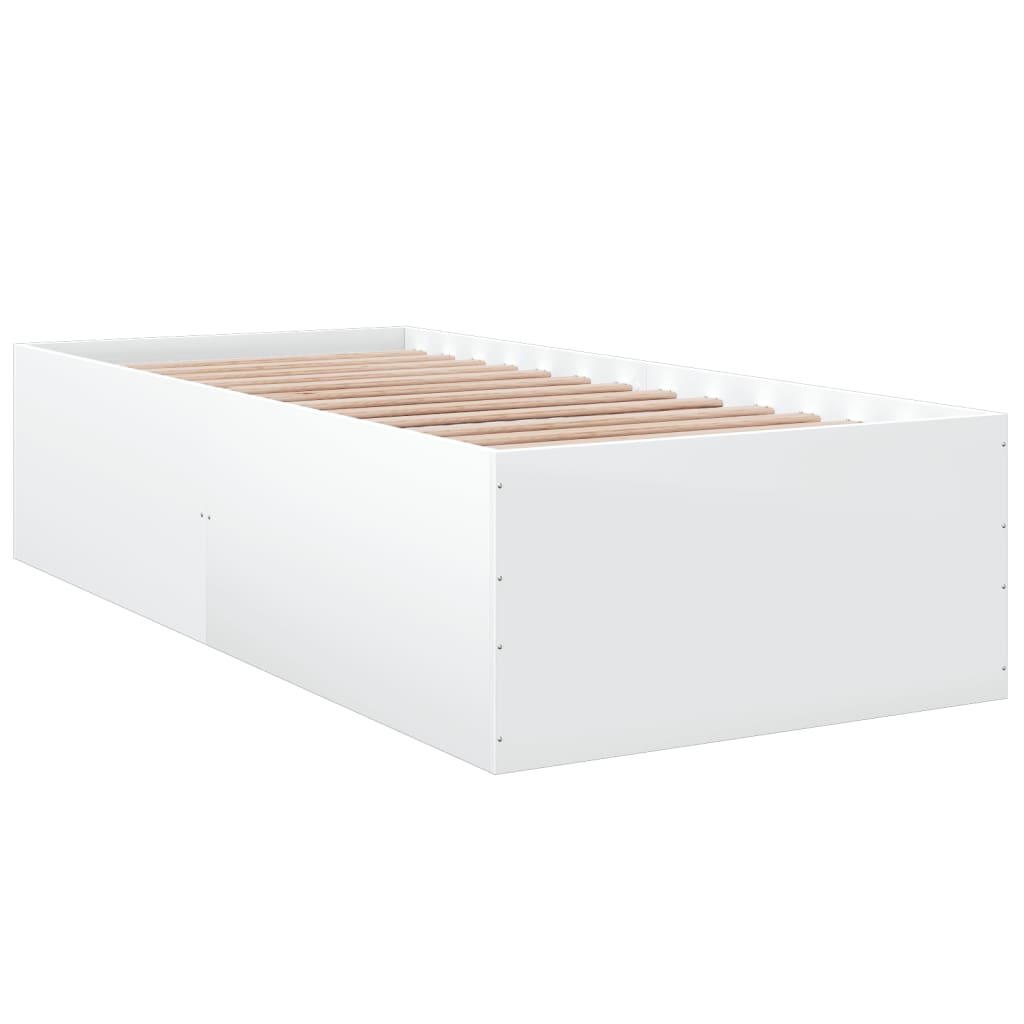 Okvir za krevet bijeli 75x190 cm konstruirano drvo