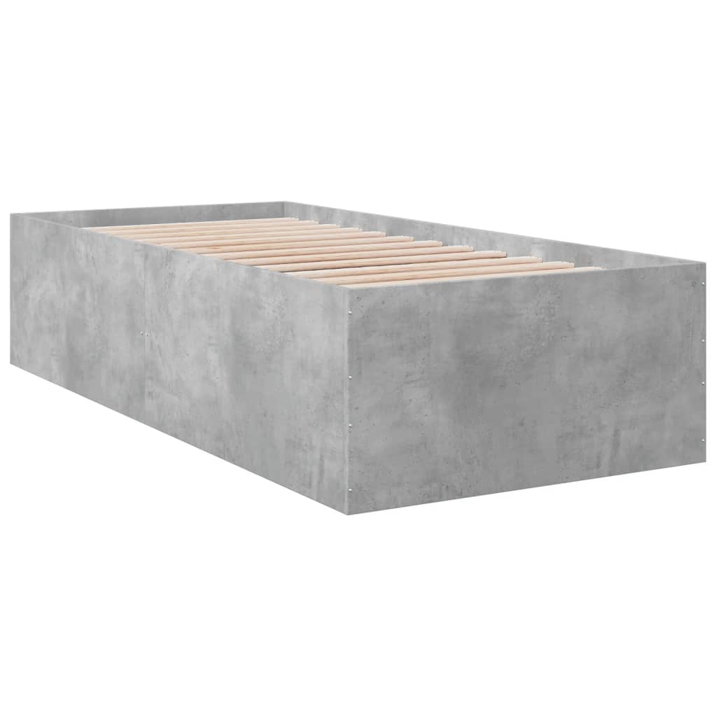 Okvir kreveta boja betona 75x190 cm od konstruiranog drva