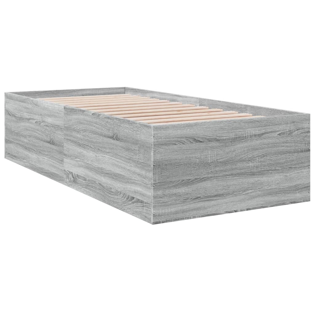 Okvir za krevet boja hrasta 75 x 190 cm od konstruiranog drva