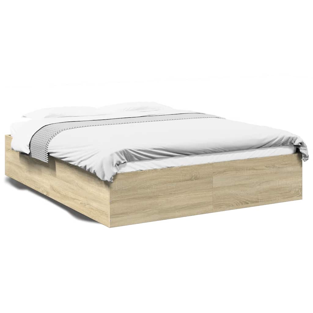 Okvir za krevet boja hrasta 150x200 cm konstruirano drvo