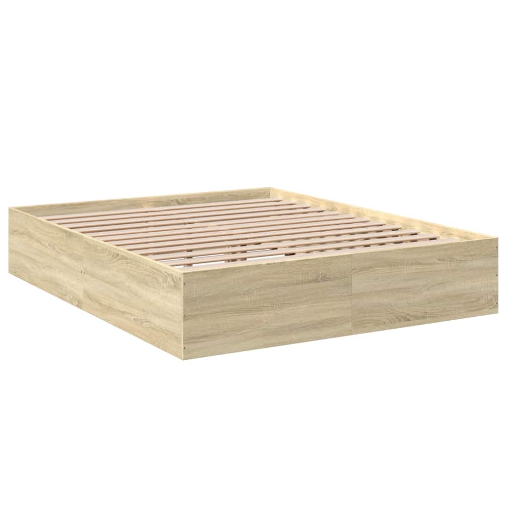 Okvir za krevet boja hrasta 150x200 cm konstruirano drvo