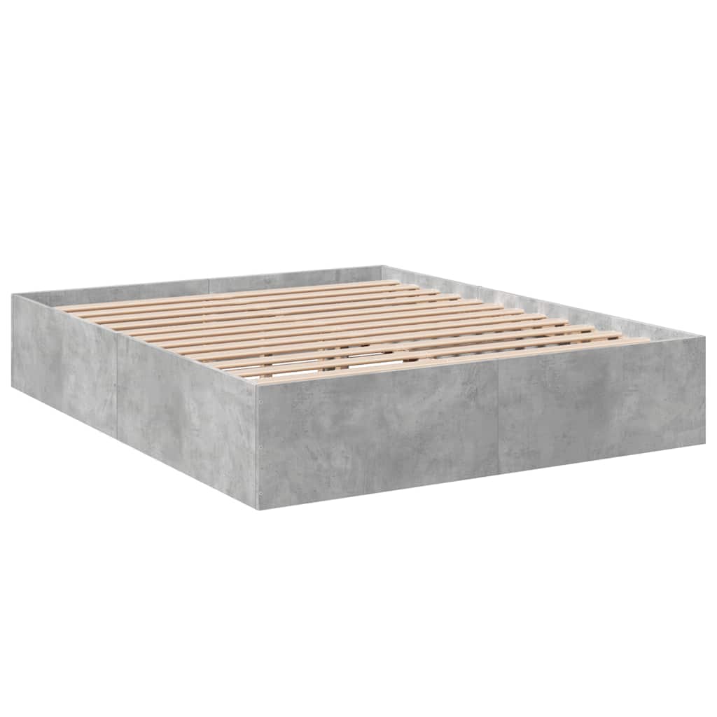 Okvir kreveta boja betona 150x200 cm od konstruiranog drva