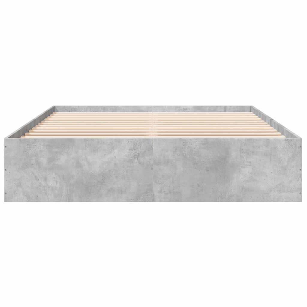 Okvir kreveta boja betona 150x200 cm od konstruiranog drva