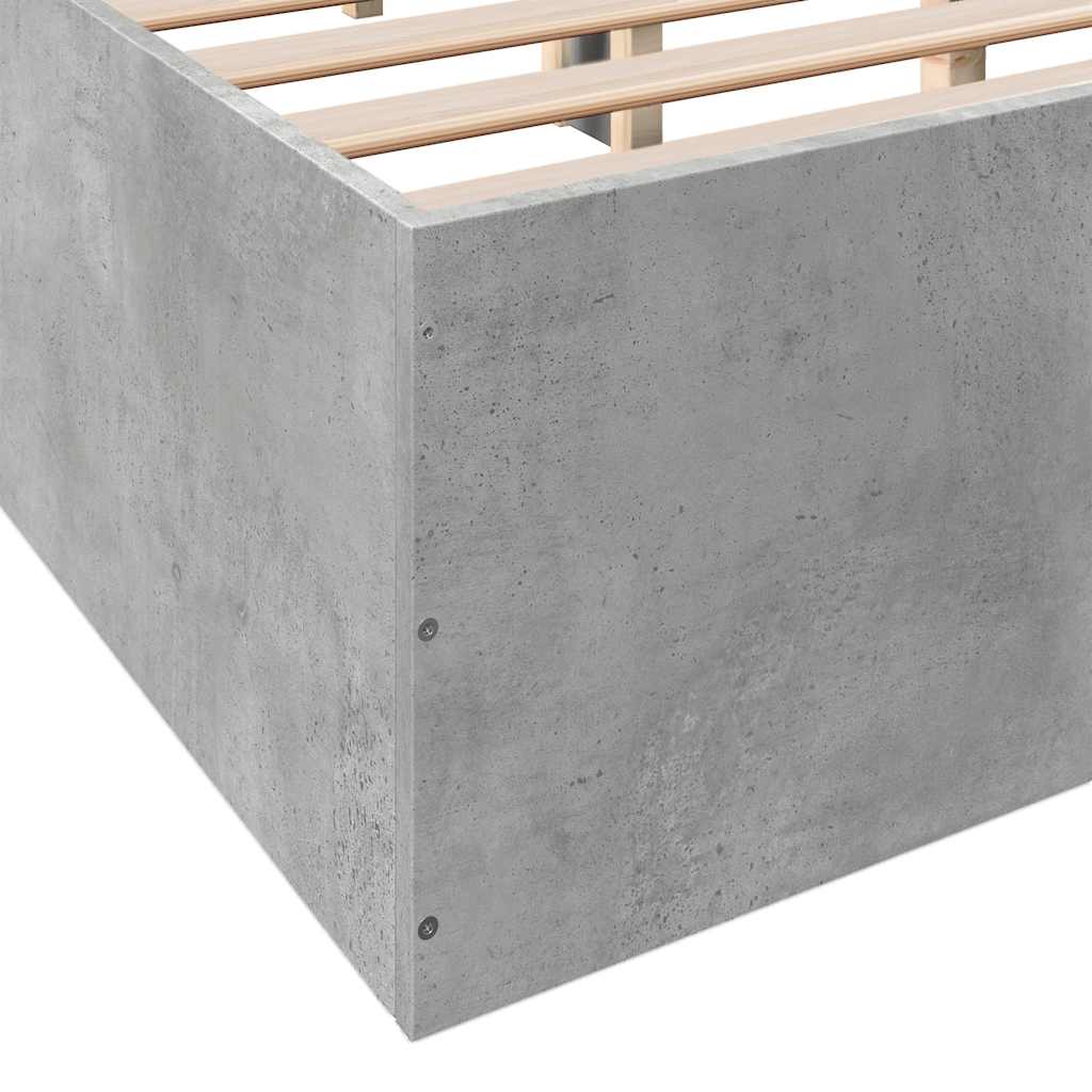 Okvir kreveta boja betona 150x200 cm od konstruiranog drva