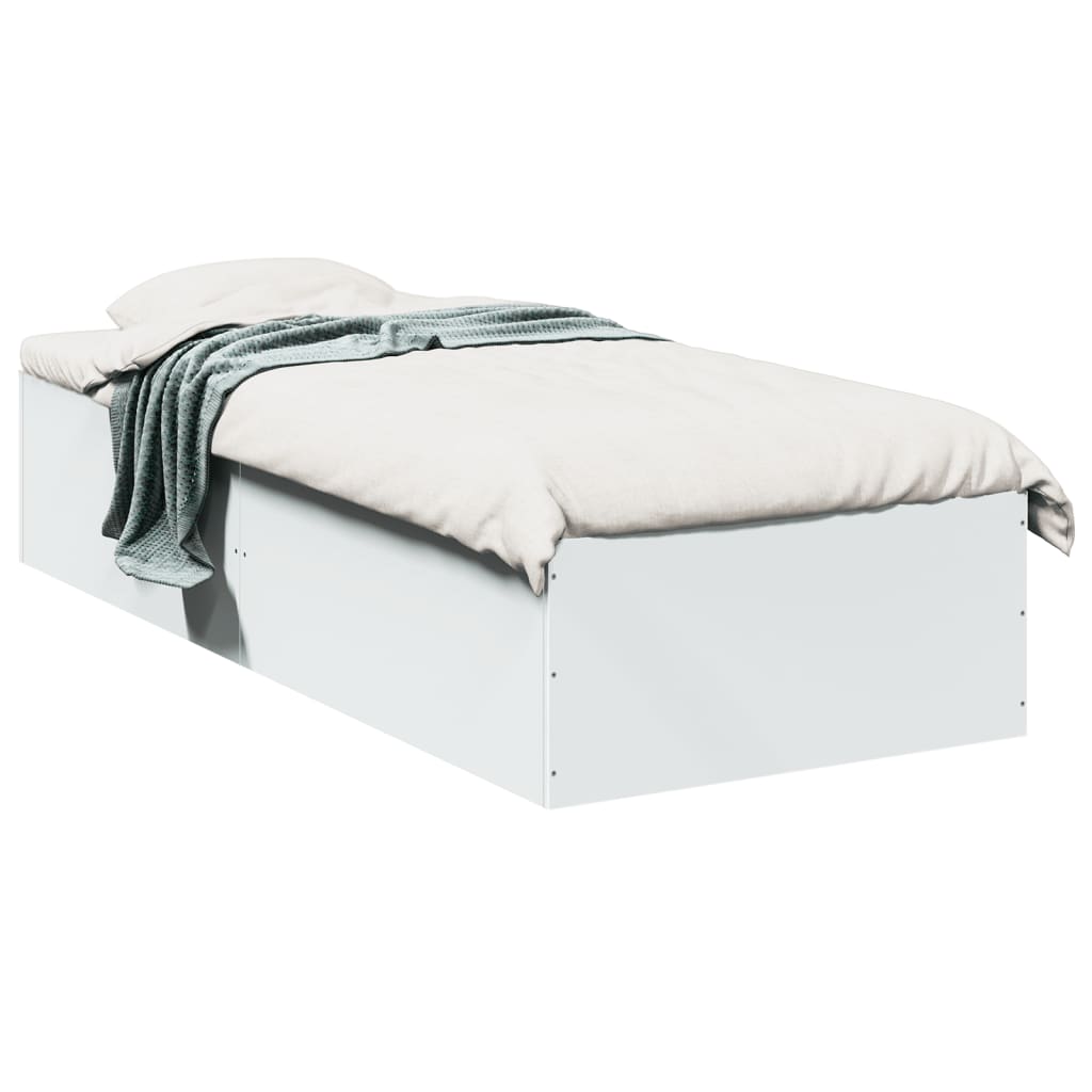 Okvir za krevet bijeli 100 x 200 cm konstruirano drvo