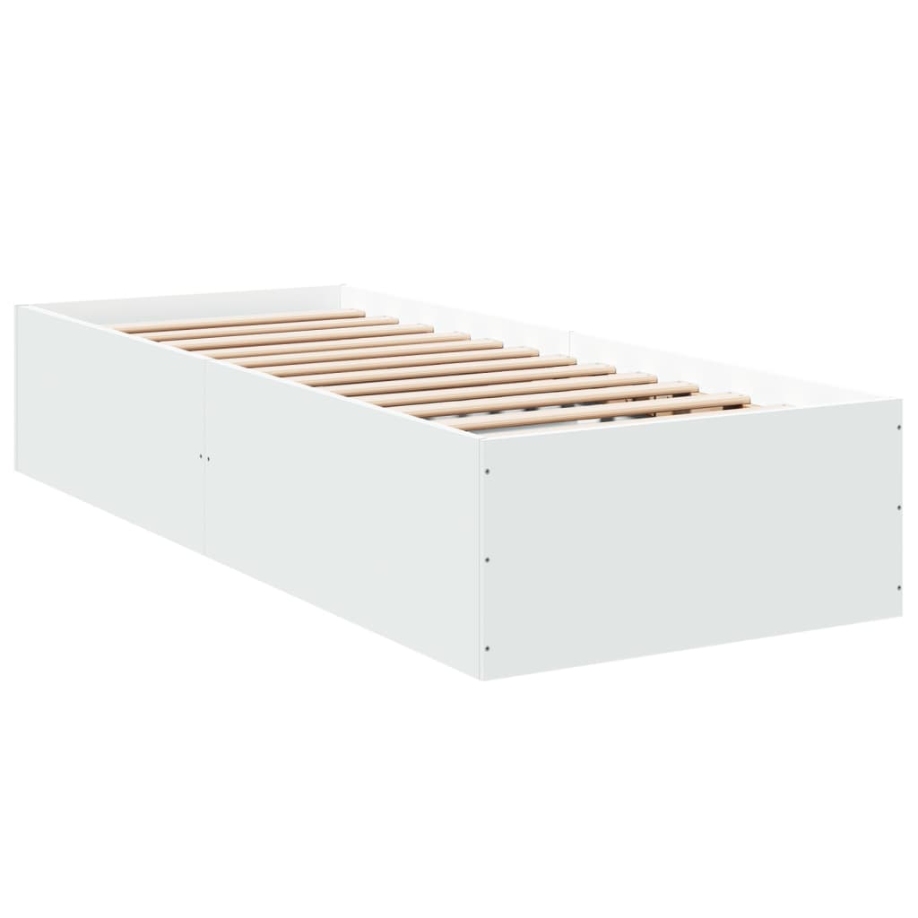 Okvir za krevet bijeli 100 x 200 cm konstruirano drvo