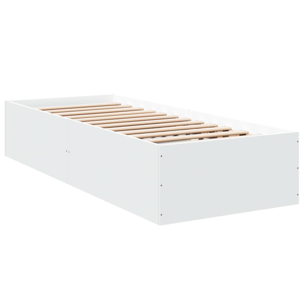 Okvir za krevet bijeli 100 x 200 cm konstruirano drvo