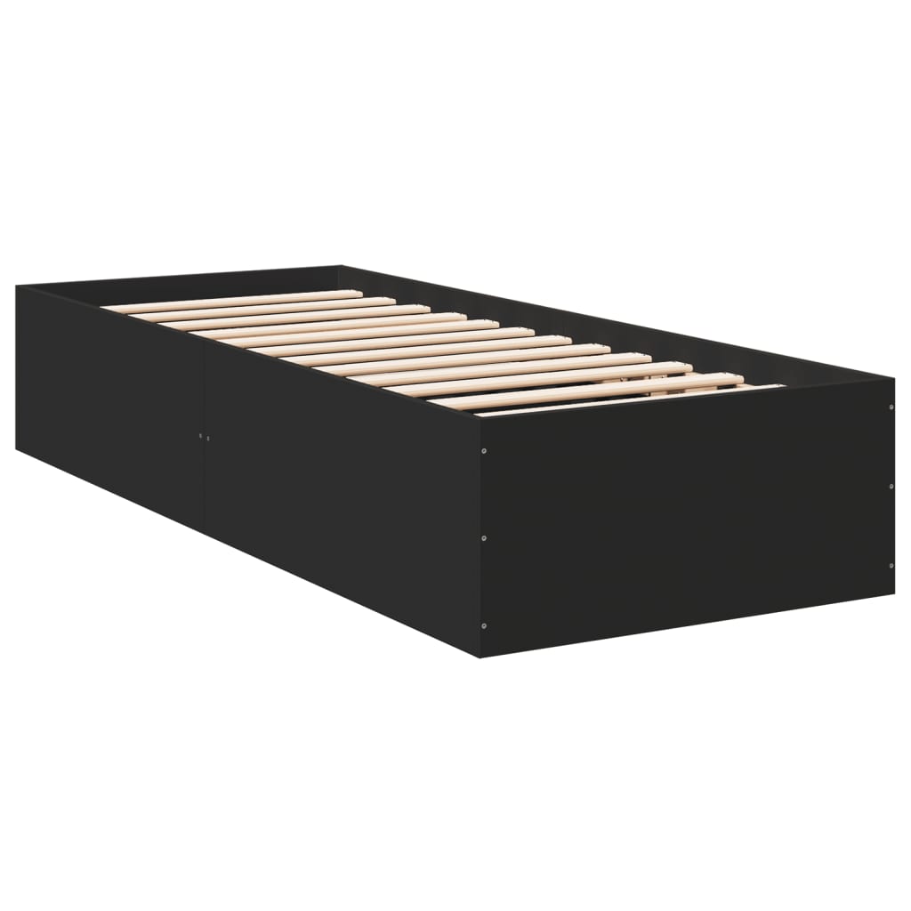 Okvir za krevet crni 100x200 cm konstruirano drvo