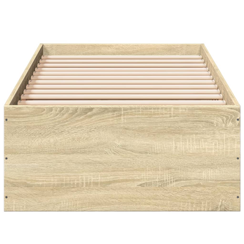 Okvir za krevet boja hrasta 100x200 cm od konstruiranog drva Smeđa 100 x 200 cm