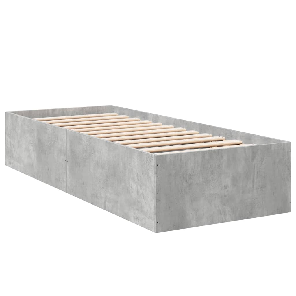 Okvir kreveta boja betona 100x200 cm od konstruiranog drva