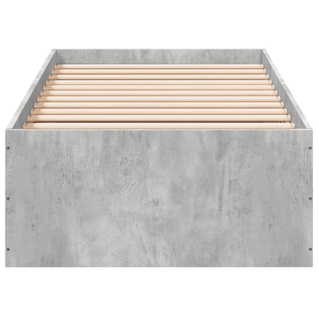 Okvir kreveta boja betona 100x200 cm od konstruiranog drva