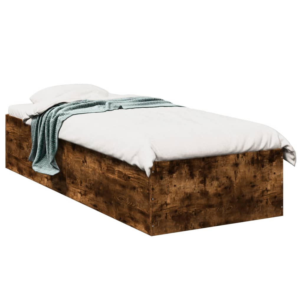Okvir za krevet boja hrasta 100 x 200 cm konstruirano drvo