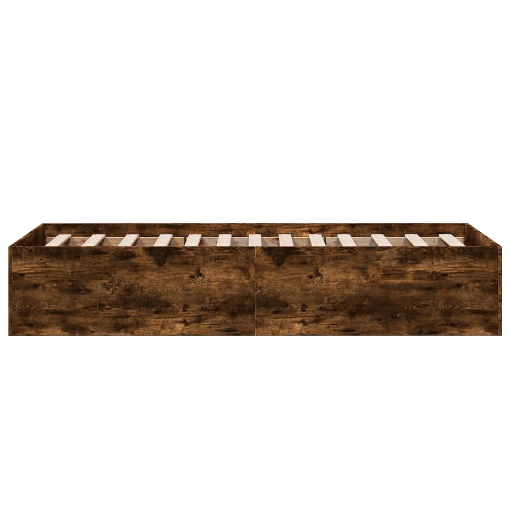 Okvir za krevet boja hrasta 100 x 200 cm konstruirano drvo