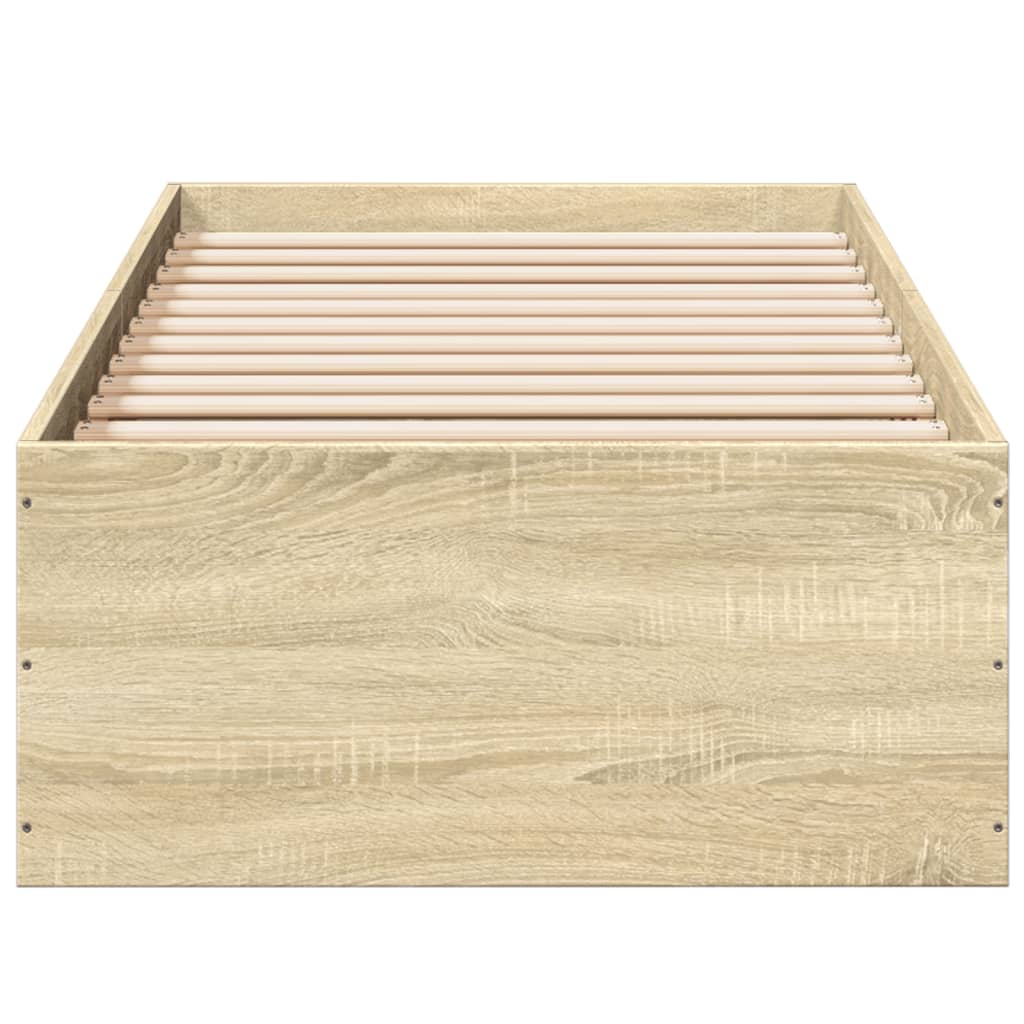 Okvir za krevet boja hrasta 90 x 190 cm od konstruiranog drva