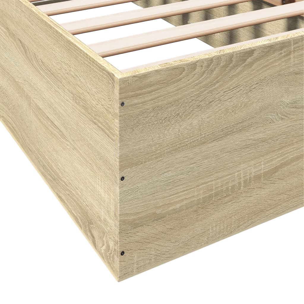 Okvir za krevet boja hrasta 90 x 190 cm od konstruiranog drva