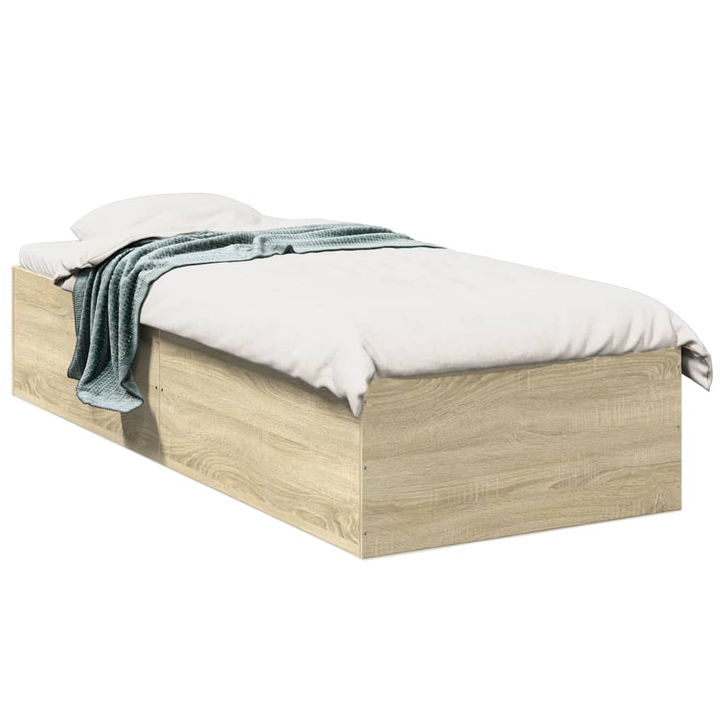 Okvir za krevet boja hrasta 90 x 190 cm od konstruiranog drva