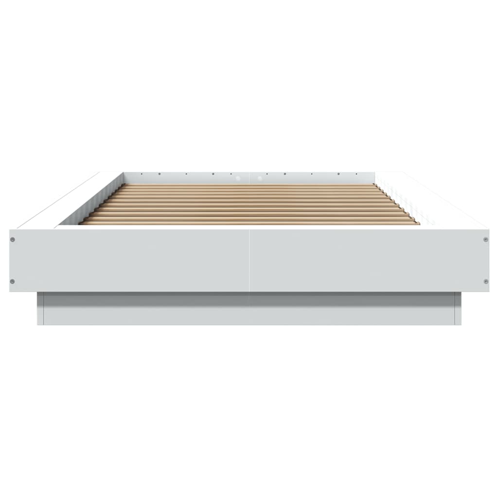 Okvir za krevet s LED svjetlima bijeli 90 x 190 cm drveni