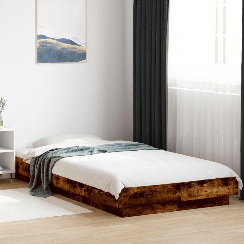 Okvir za krevet s LED svjetlima 75x190 cm od konstruiranog drva