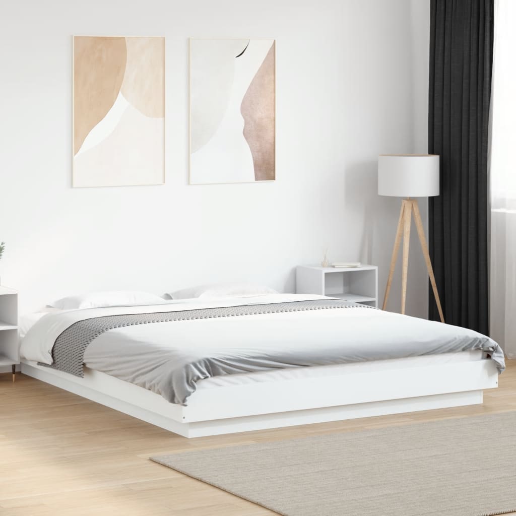 Okvir za krevet bijeli 150x200 cm konstruirano drvo