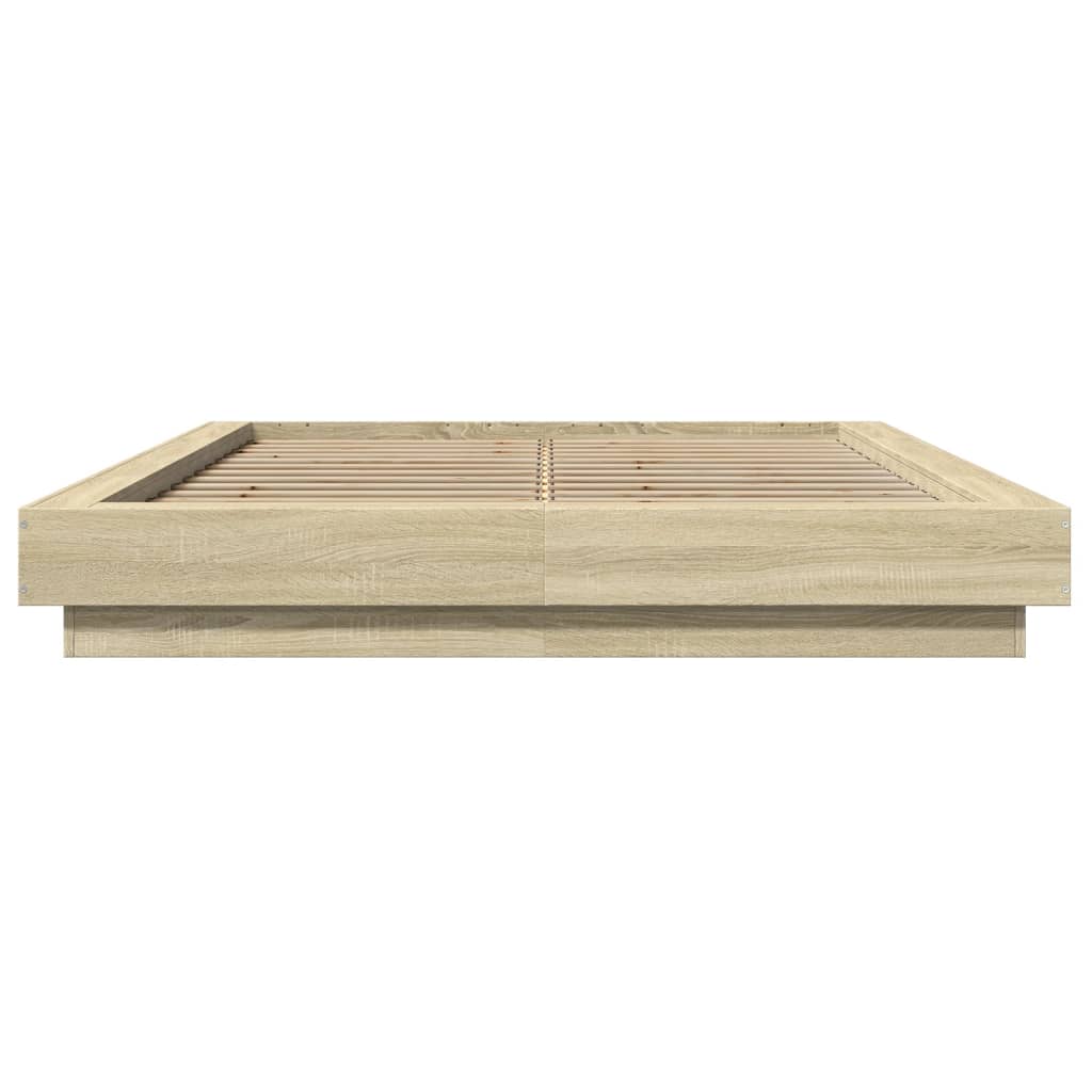 Okvir za krevet boja hrasta 140 x 200 cm konstruirano drvo