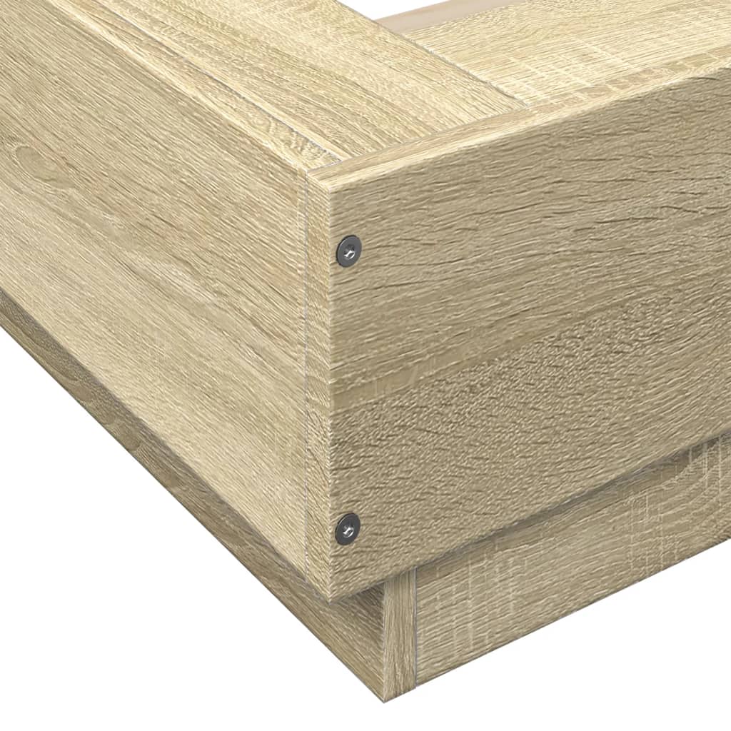 Okvir za krevet boja hrasta 140 x 200 cm konstruirano drvo