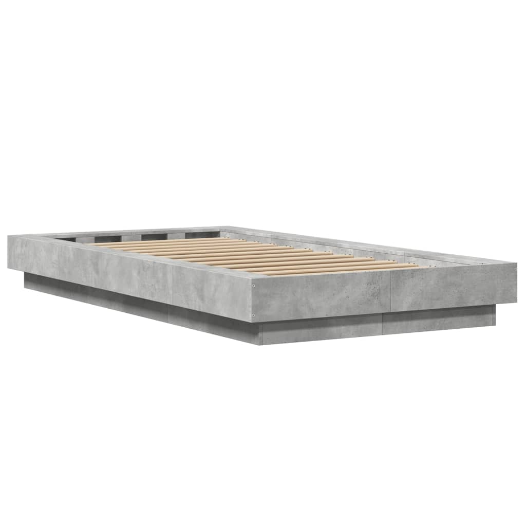 Okvir kreveta boja betona 90x200 cm od konstruiranog drva