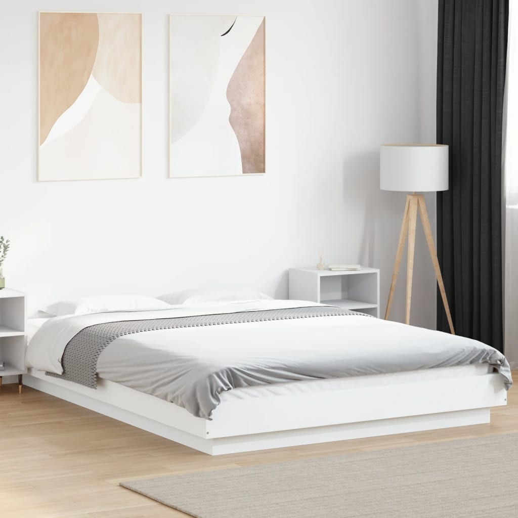 Okvir za krevet bijeli 135x190 cm konstruirano drvo