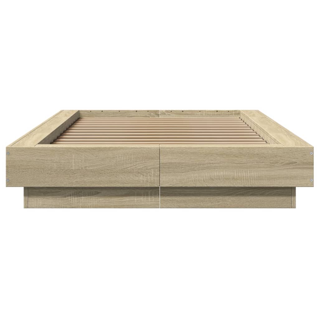 Okvir za krevet boja hrasta 90 x 190 cm od konstruiranog drva