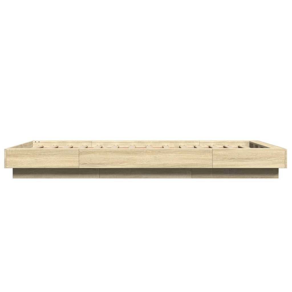 Okvir za krevet boja hrasta 90 x 190 cm od konstruiranog drva