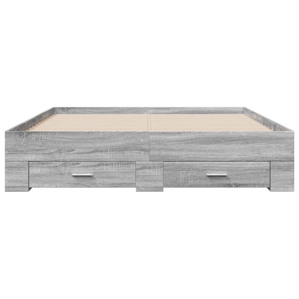 Okvir za krevet s ladicama boja hrasta 160x200 cm drveni