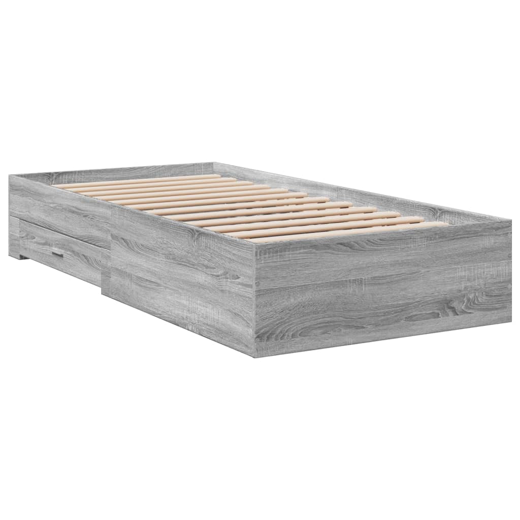 Okvir za krevet s ladicama boja hrasta 100x200 cm drveni