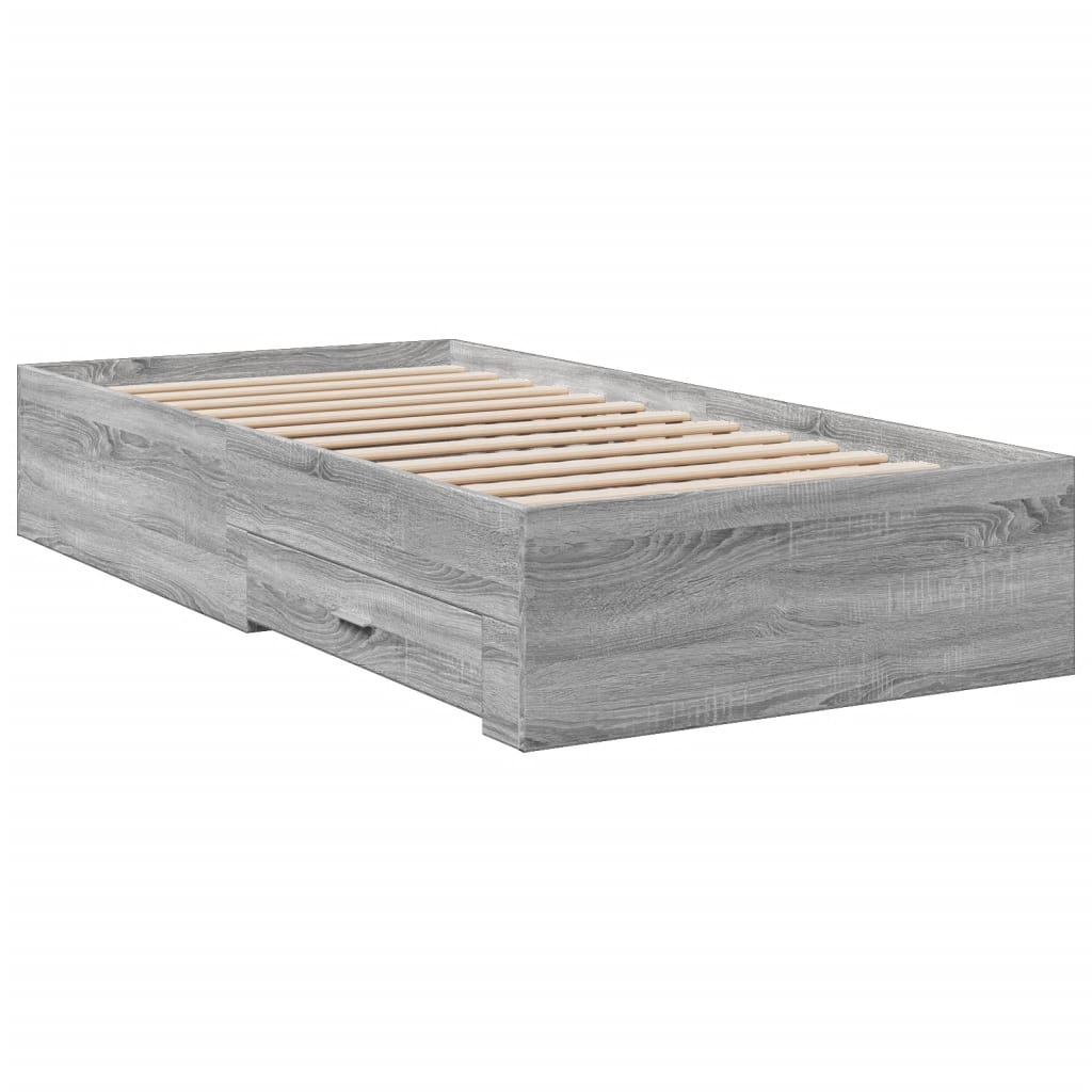 Okvir za krevet s ladicama boja hrasta 100x200 cm drveni