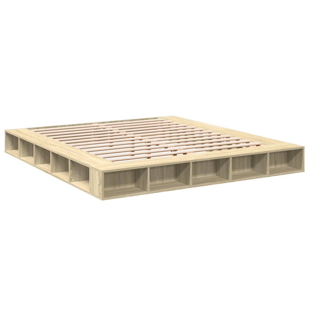 Okvir za krevet boja hrasta 200x200 cm od konstruiranog drva