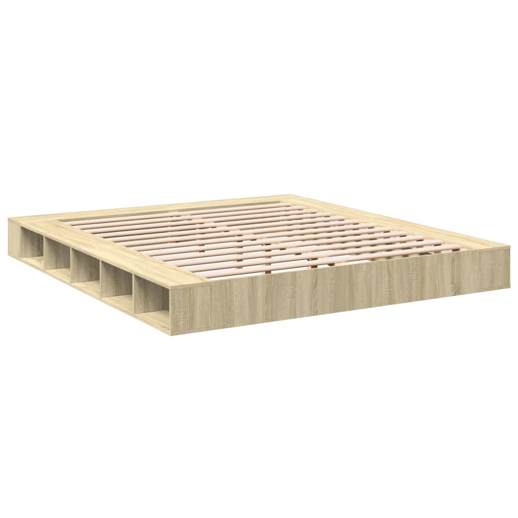 Okvir za krevet boja hrasta 200x200 cm od konstruiranog drva