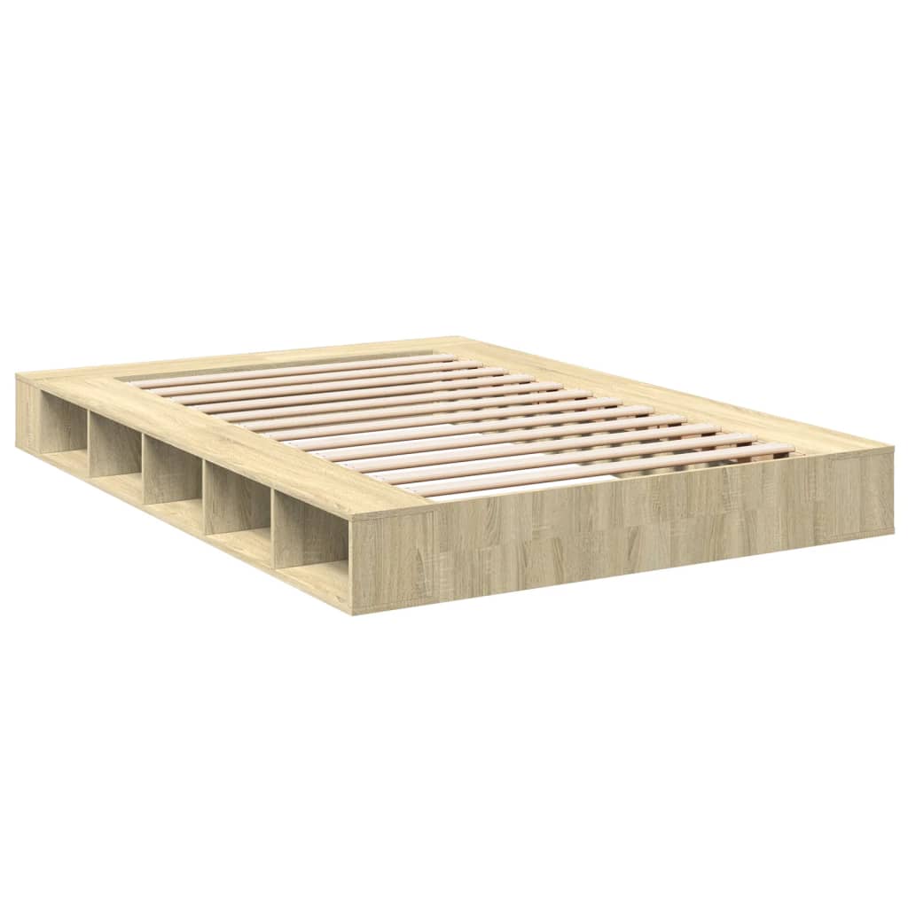 Okvir za krevet boja hrasta 140 x 200 cm konstruirano drvo