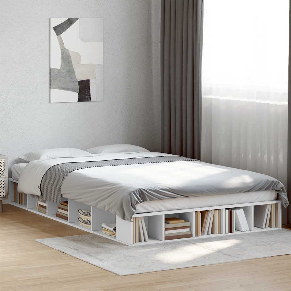 Okvir za krevet bijeli 135x190 cm konstruirano drvo