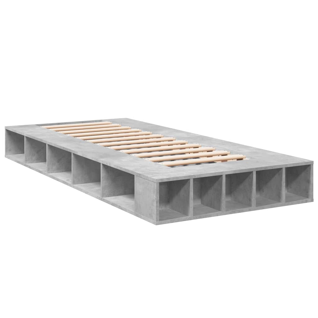 Okvir kreveta boja betona 90x200 cm od konstruiranog drva