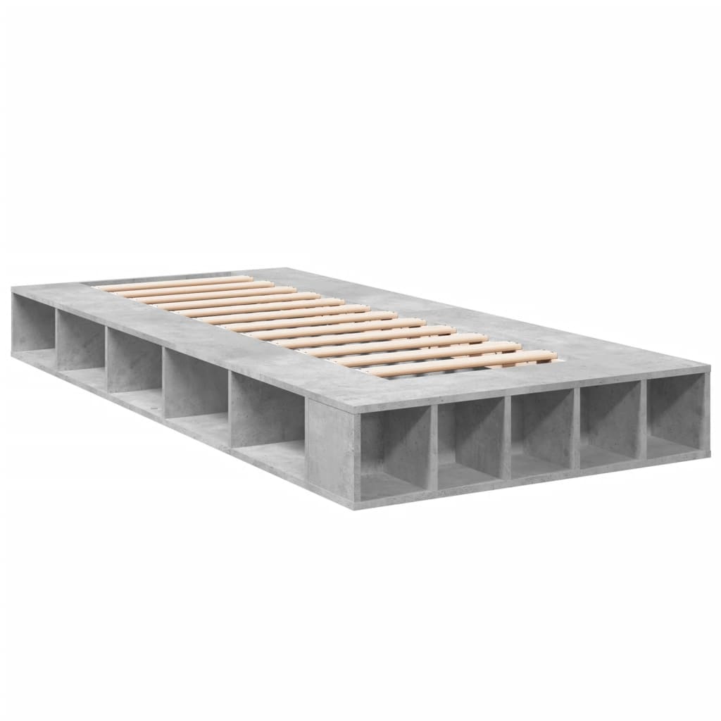 Okvir kreveta boja betona 90x200 cm od konstruiranog drva
