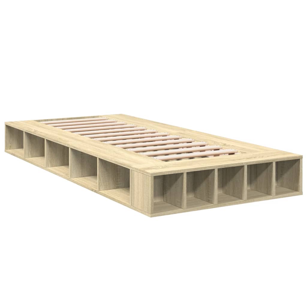 Okvir za krevet boja hrasta 90 x 190 cm od konstruiranog drva