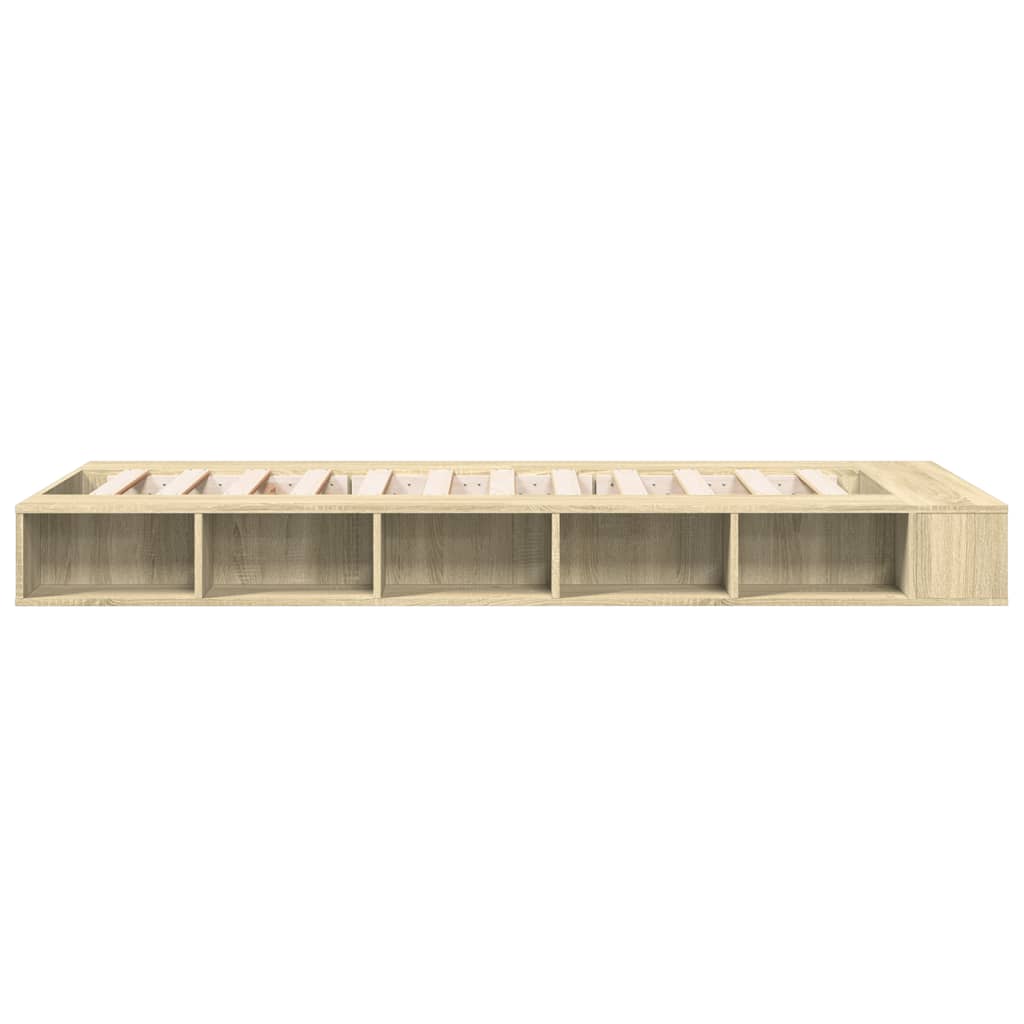 Okvir za krevet boja hrasta 90 x 190 cm od konstruiranog drva