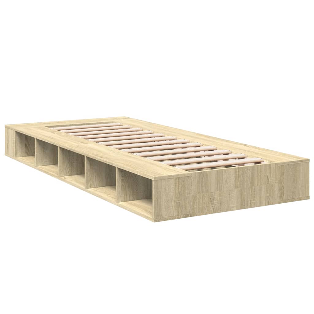 Okvir za krevet boja hrasta 90 x 190 cm od konstruiranog drva