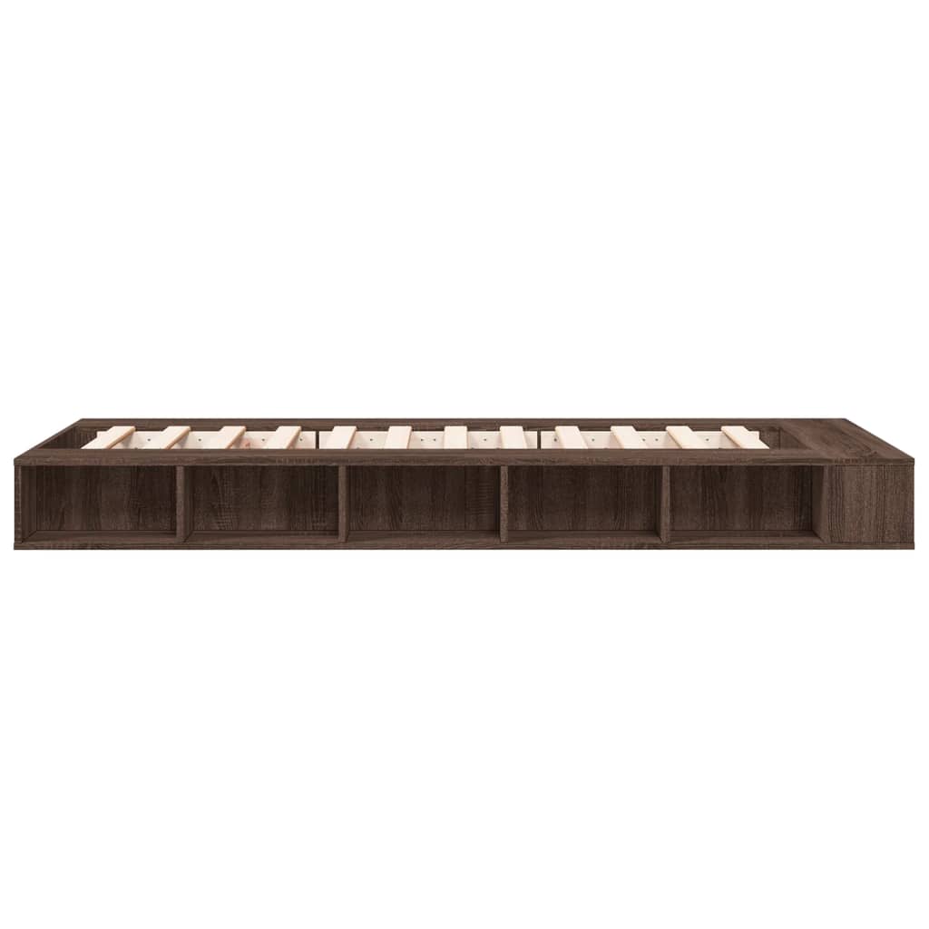 Okvir za krevet smeđi hrast 75x190 cm konstruirano drvo