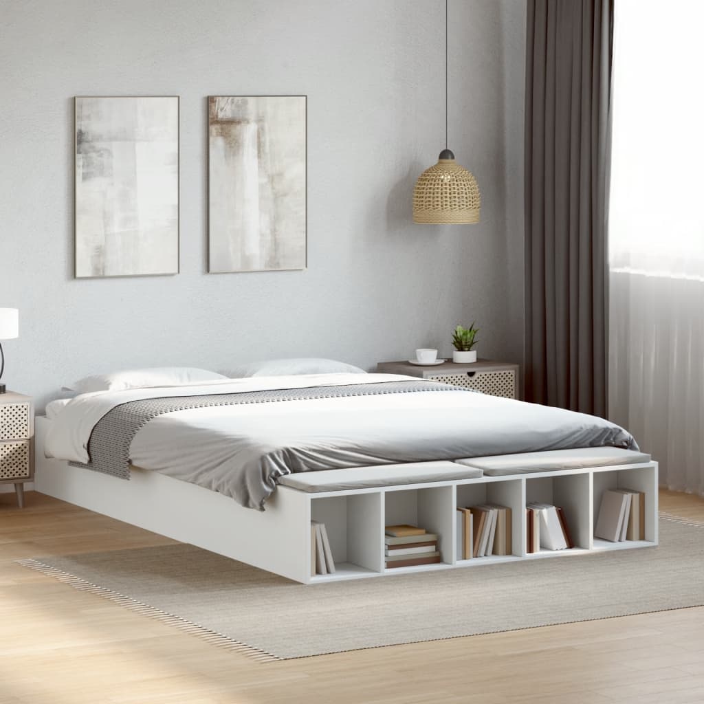 Okvir za krevet bijeli 150x200 cm konstruirano drvo