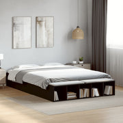 Okvir za krevet crni 150x200 cm konstruirano drvo