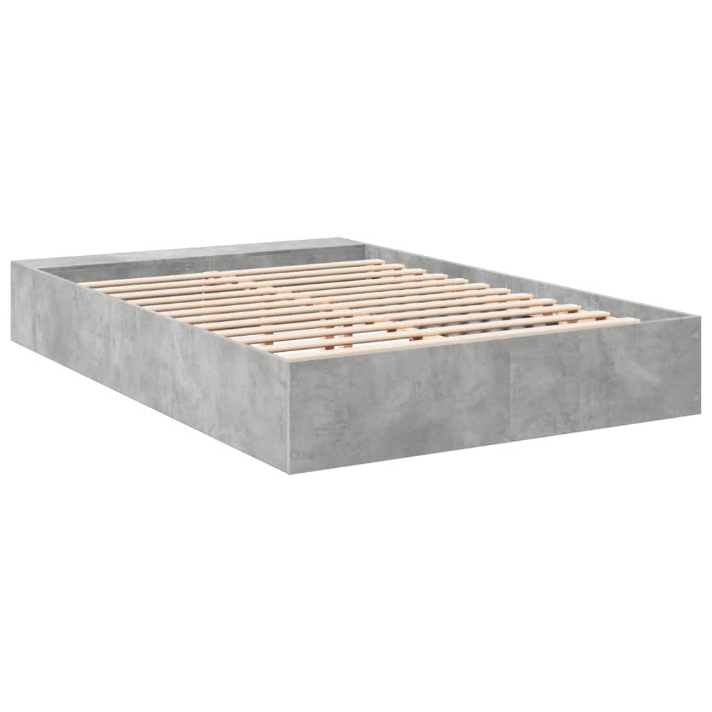 Okvir kreveta boja betona 150x200 cm od konstruiranog drva