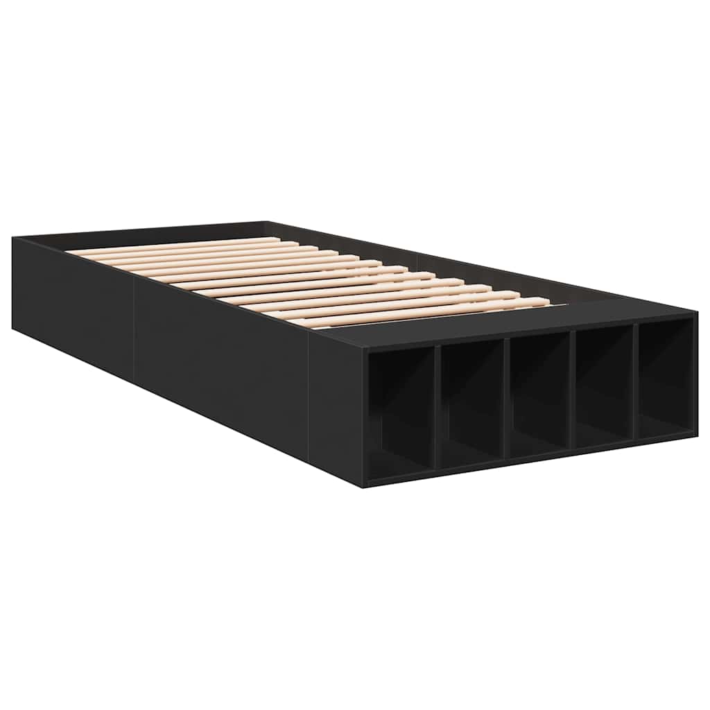 Okvir za krevet crni 100x200 cm konstruirano drvo