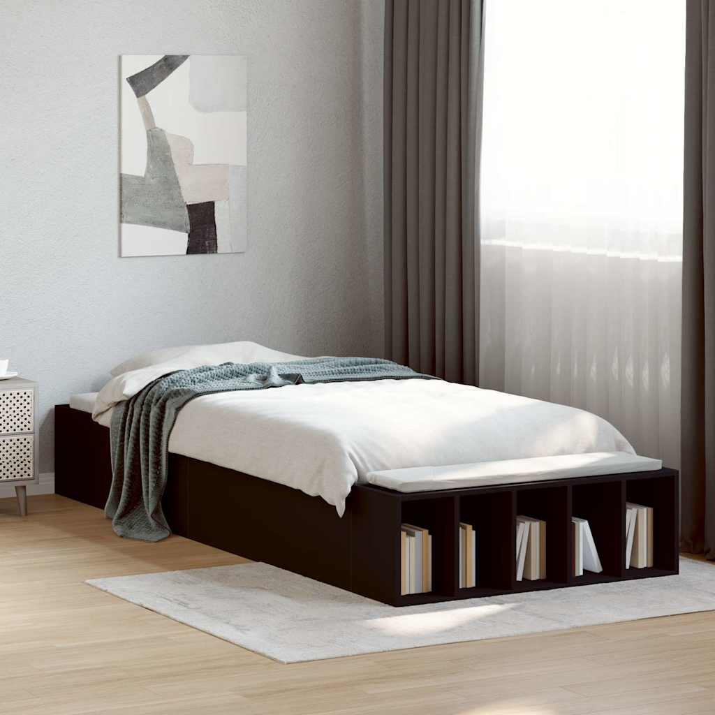 Okvir za krevet crni 100x200 cm konstruirano drvo